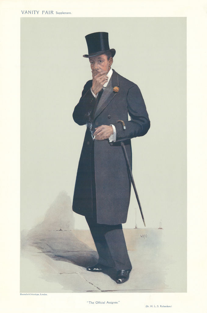 VANITY FAIR SPY CARTOON Harry Richardson 'The Official Assignee' Finance 1908